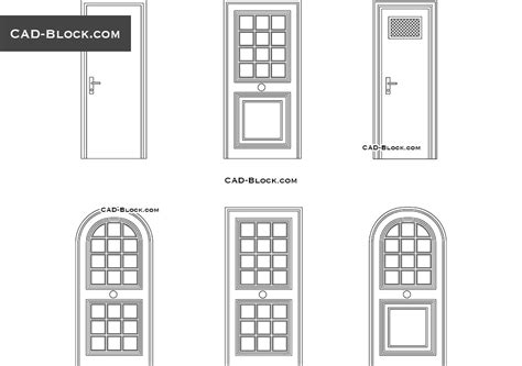 traditional door cad block